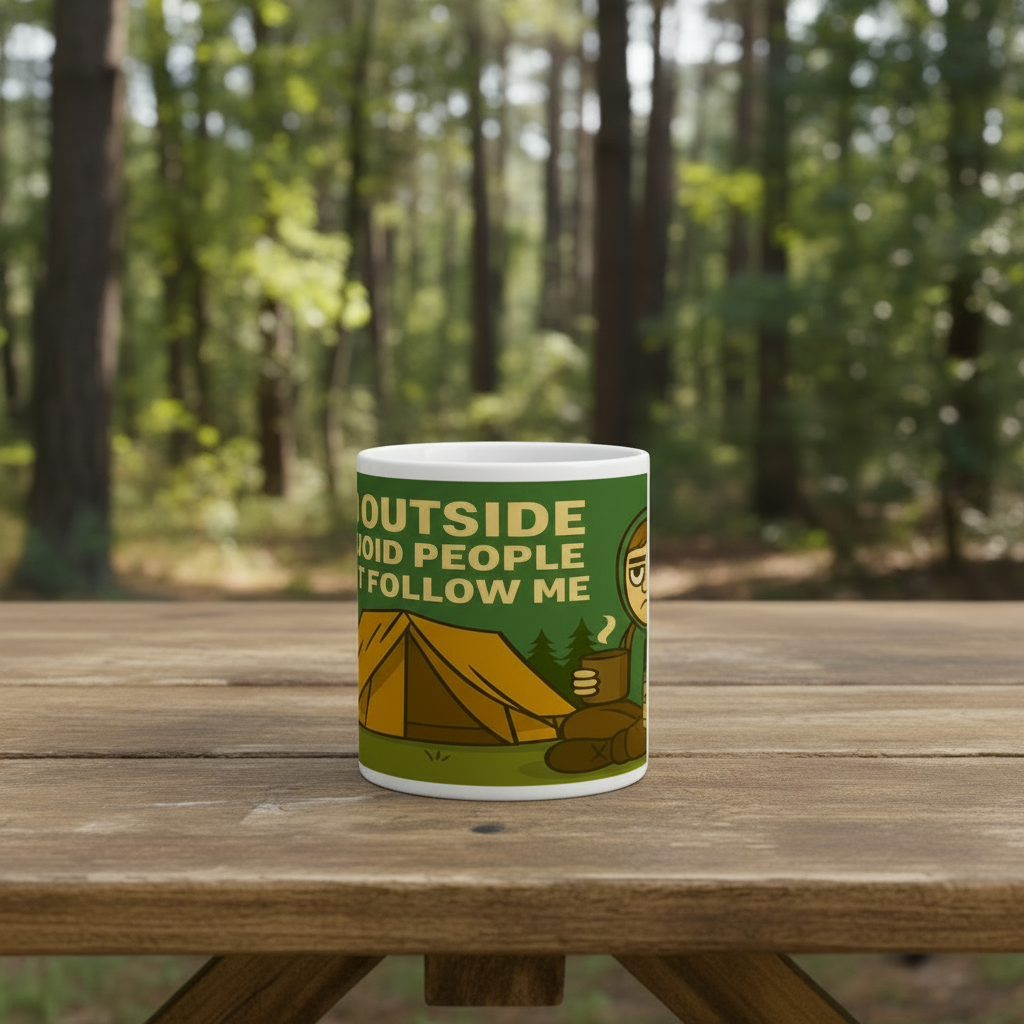 I Go Outside to Avoid People Ceramic Mug 11oz - for Him