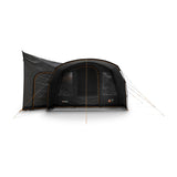 Vango Cove III awning in smoke with the pre-attached front canopy, front view