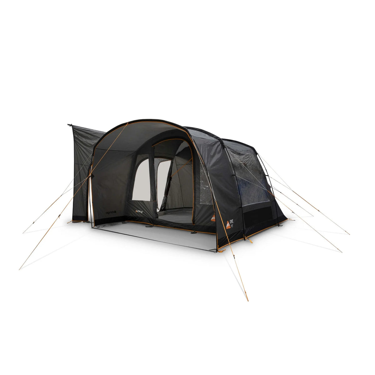 Vango Cove III Mid drive away awning in smoke pitched freestanding, angle view