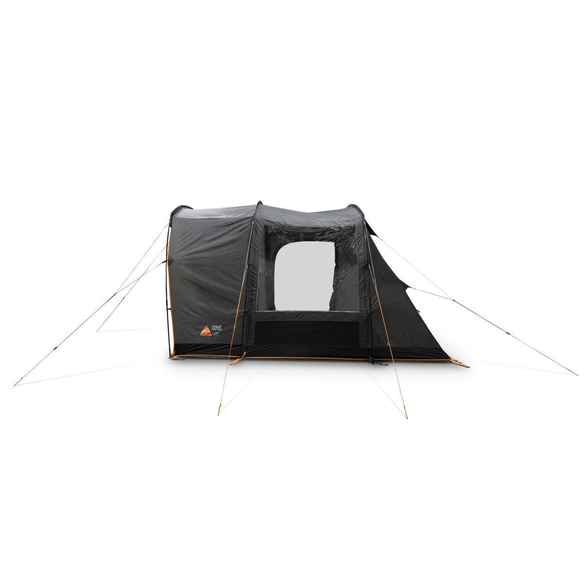 Tunnel end of the Vango Cove III awning with the vehicle door rolled up