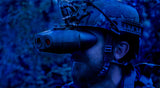 Nightfox Swift Night Vision Goggles - helmet mounted side view