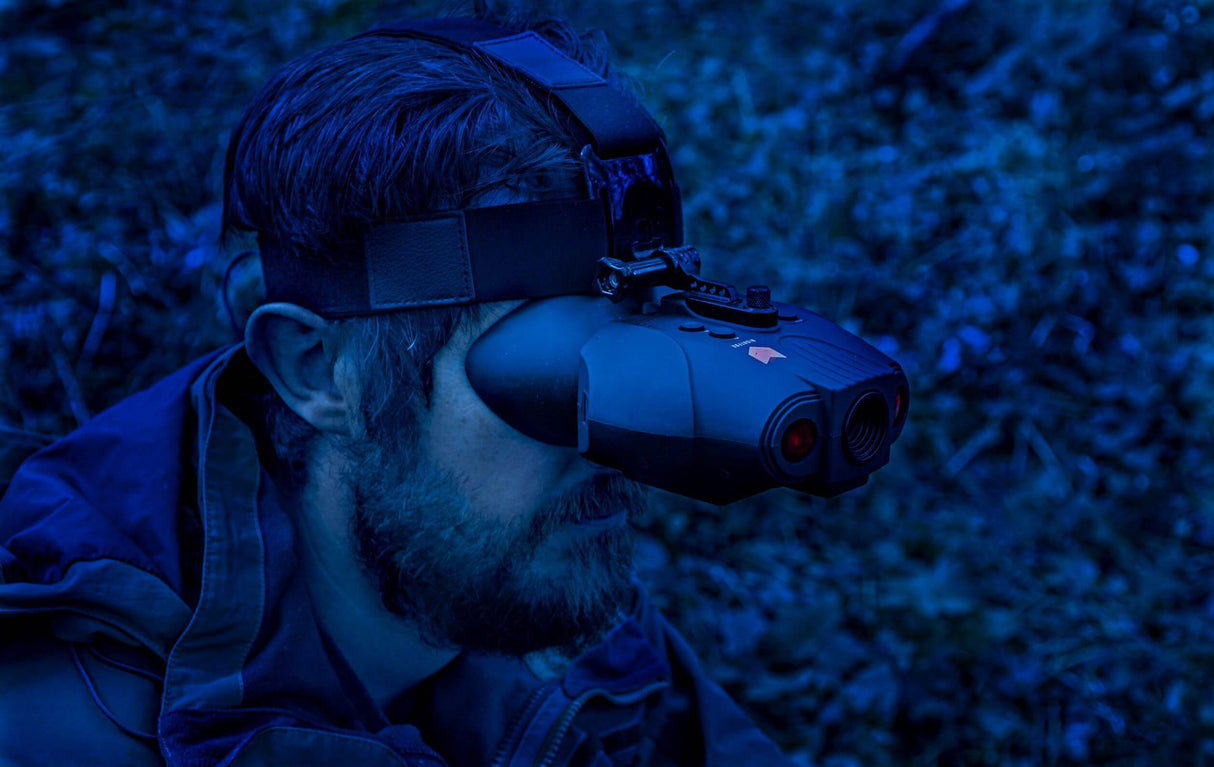 Nightfox Swift Night Vision Goggles - in use on a head strap