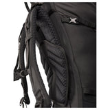 Vango Denali Pro 60:70 rucksack in black, adjustable shoulder harness