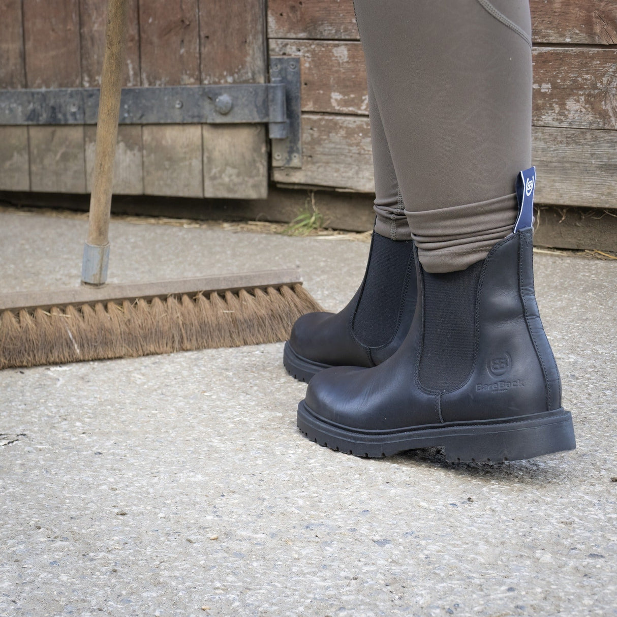 Bareback Detroit Steel Toe Cap Work Boots - Black worn lifestyle