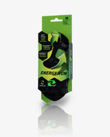 Enertor Energy Run socks in their green retail packaging, size M