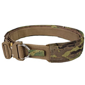 MilSpec Tailor Laser Cut Gen3 War Belt in Crye Multicam from the front on white background