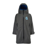Gumbies S-Cape Changing Robe - Charcoal & Blue colourway front