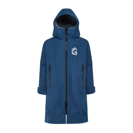Gumbies S-Cape Changing Robe - Navy & Grey colourway front