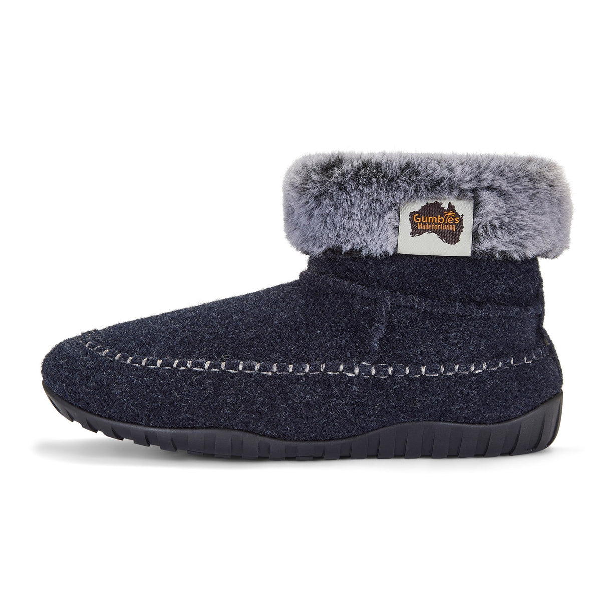 Gumbies Ossa High Slipper Boots - Women's Navy & Grey alternate view 9
