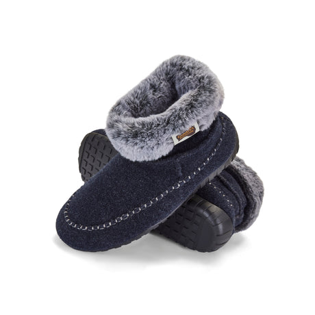 Gumbies Ossa High Slipper Boots - Women's Navy & Grey colourway front