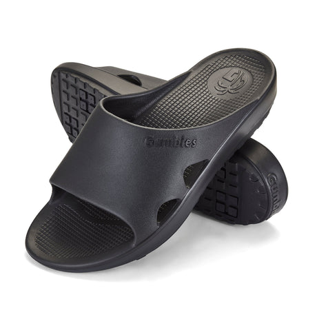 Gumbies SpaSole Sliders - Women's Black colourway front