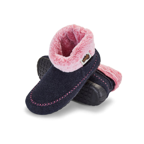 Gumbies Ossa High Slipper Boots - Women's Navy & Pink colourway front