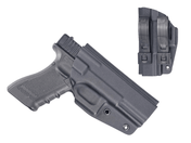 Kydex Customs Bare Bones Glock Holster in black from above on white background