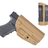 Kydex Customs Bare Bones Glock Holster in coyote from above on white background