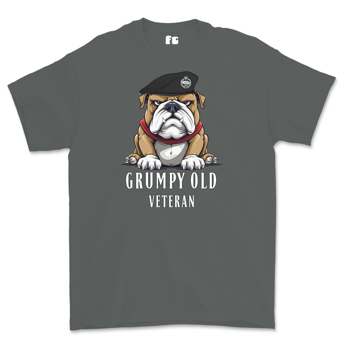 Grumpy Old RTR Tankie Veteran Printed T-Shirt - Charcoal