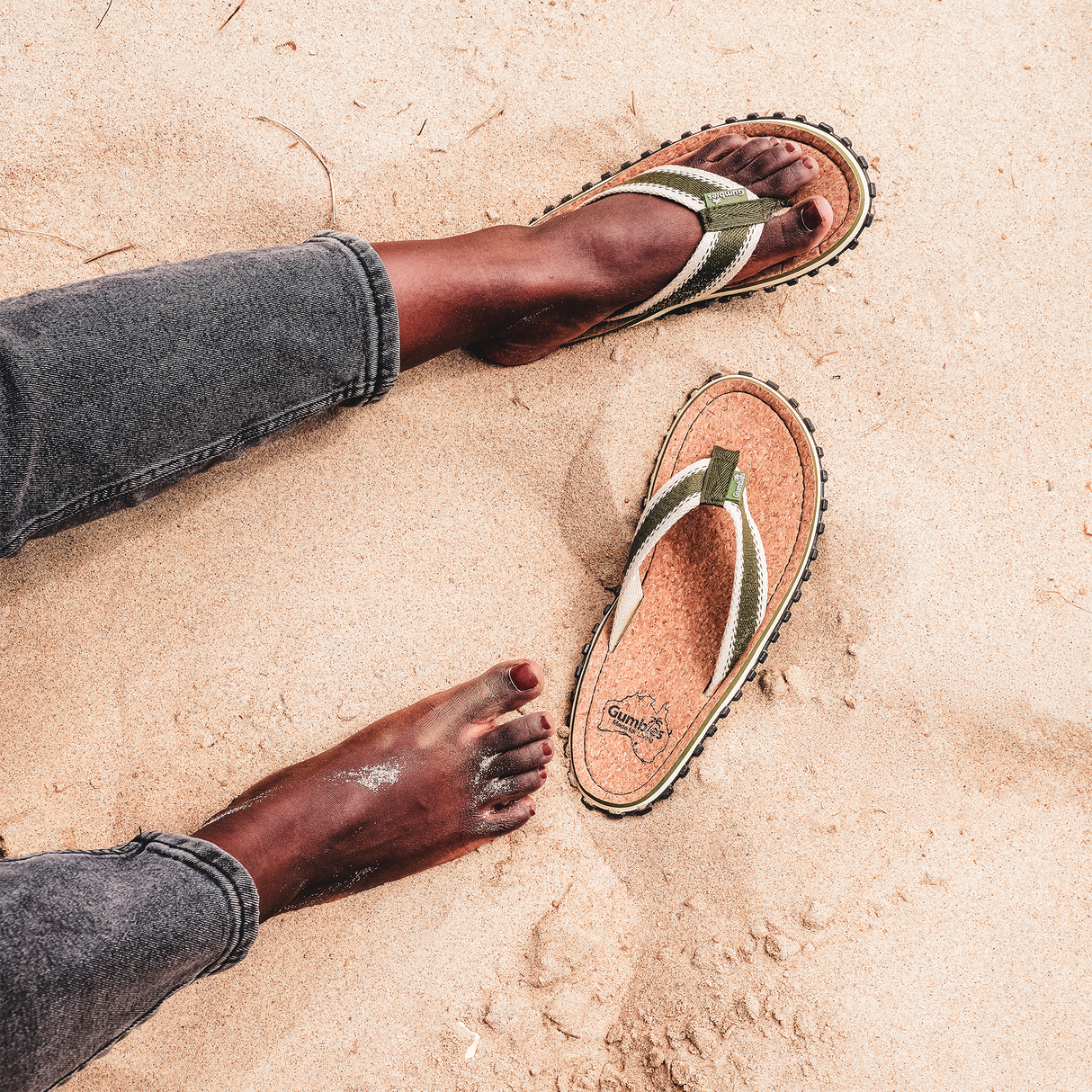 Gumbies Corker Flip-Flops - Women's Khaki alternate view 3