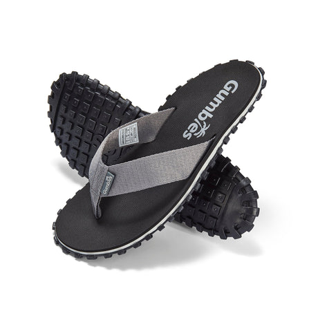 Gumbies Duckbill Flip-Flops - Men's Black & Grey colourway front