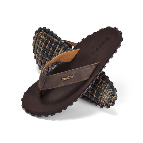 Gumbies Vegovert Flip-Flops - Men's Brown colourway front