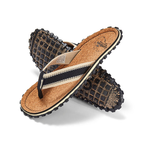 Gumbies Corker Flip-Flops - Men's Black colourway front