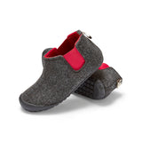 Gumbies Brumby Slipper Boots - Men's Charcoal & Red colourway front