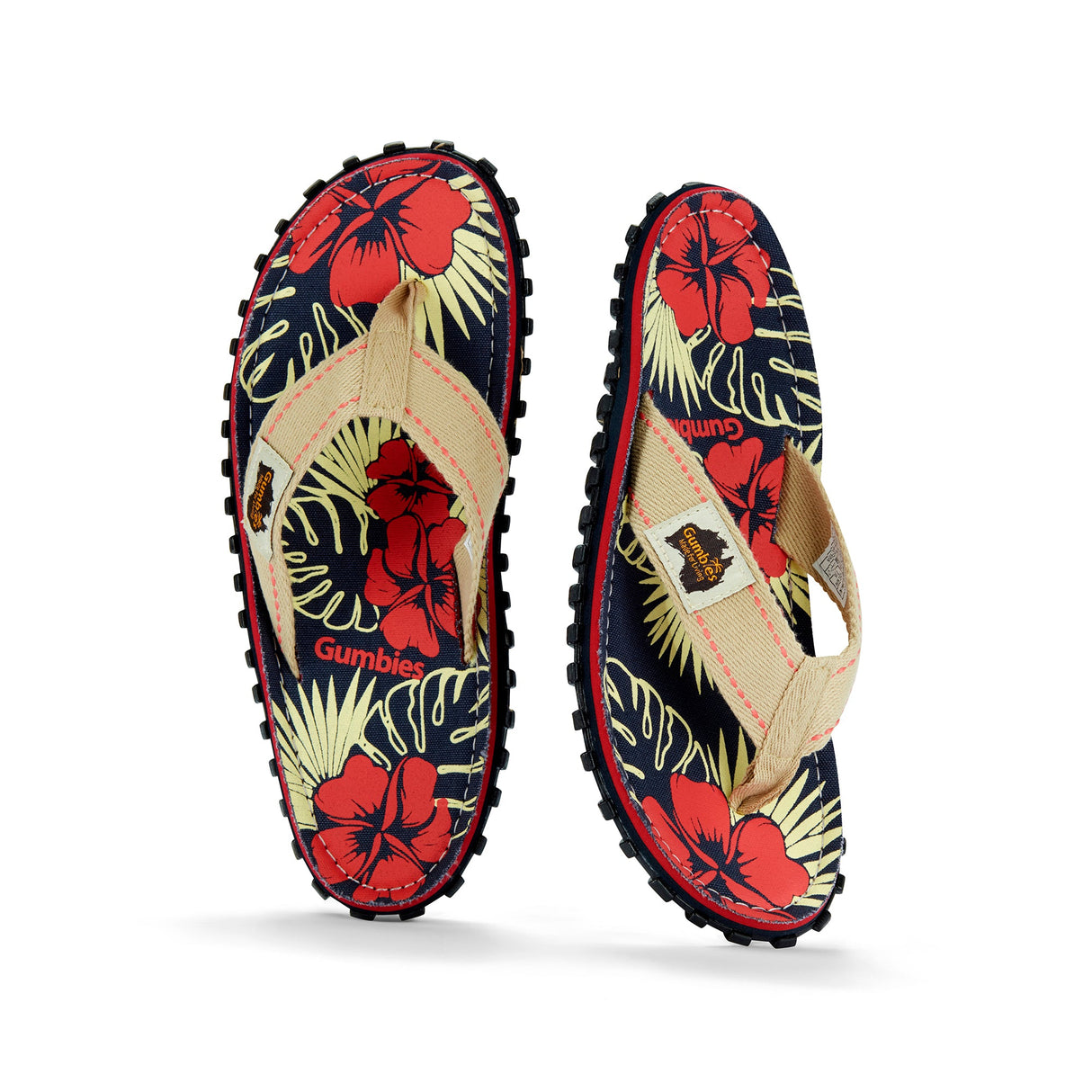 Gumbies Islander Flip-Flops - Women's Denim Hibiscus alternate view 3