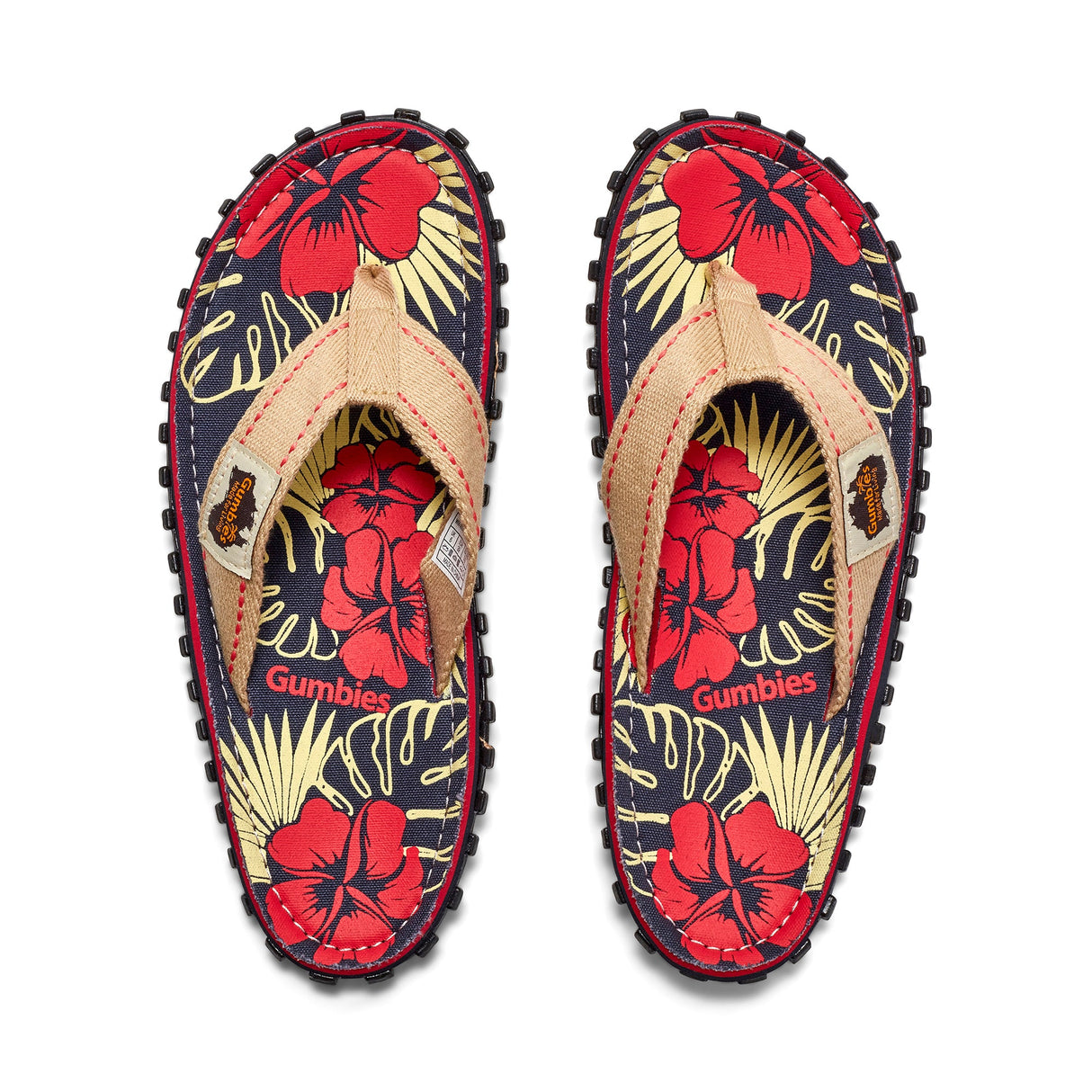 Gumbies Islander Flip-Flops - Women's Denim Hibiscus alternate view 4