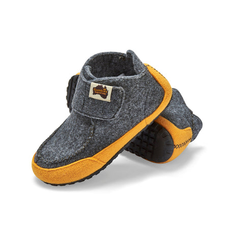 Gumbies Quokka Slipper Boots - Women's Grey & Curry colourway front