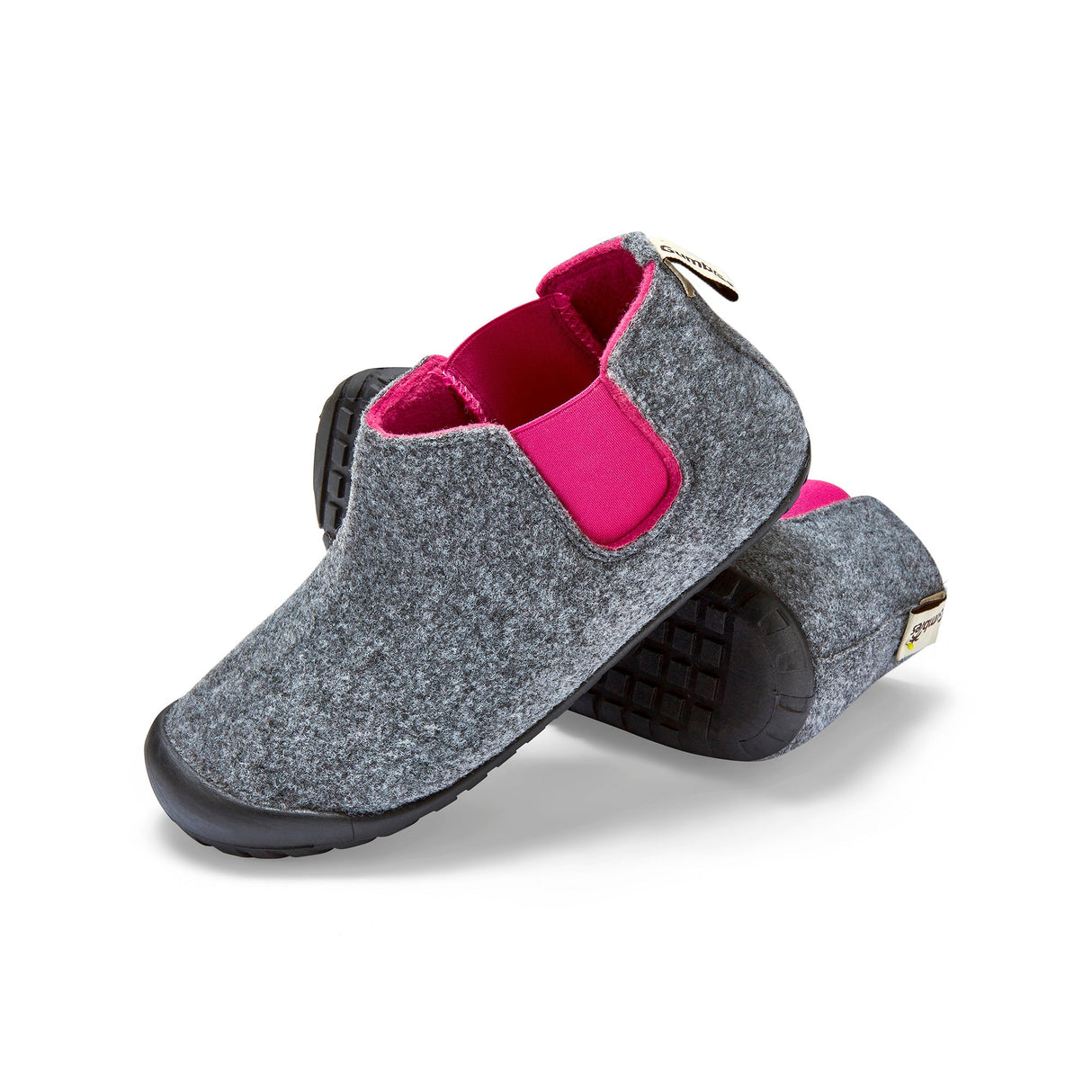 Gumbies Brumby Slipper Boots - Women's Grey & Pink colourway front