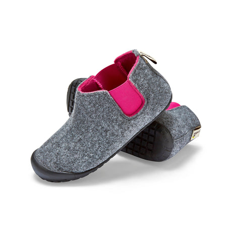 Gumbies Brumby Slipper Boots - Women's Grey & Pink colourway front