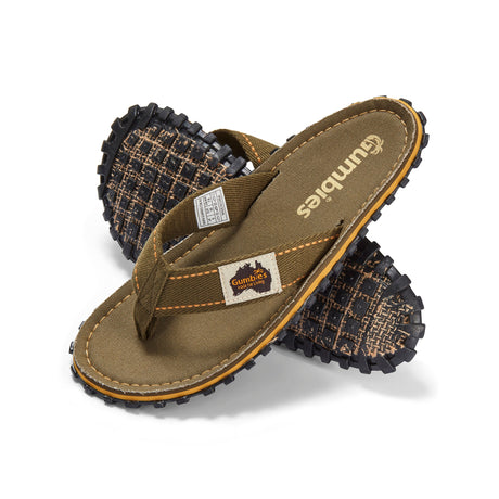 Gumbies Islander Flip-Flops - Women's Classic Khaki colourway front