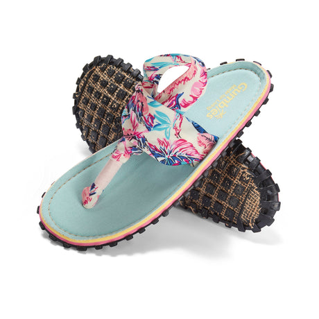 Gumbies Slingback Sandals - Women's Mint / Pink colourway front