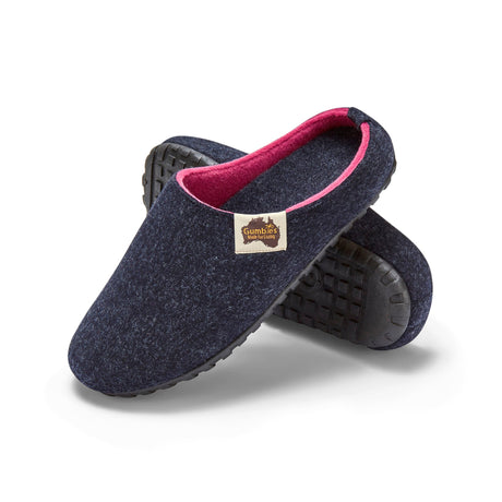 Gumbies Outback Slippers - Women's Navy & Pink colourway front
