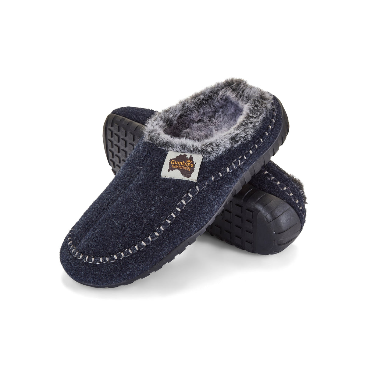 Gumbies Ossa Low Slippers - Women's Navy & Grey colourway front
