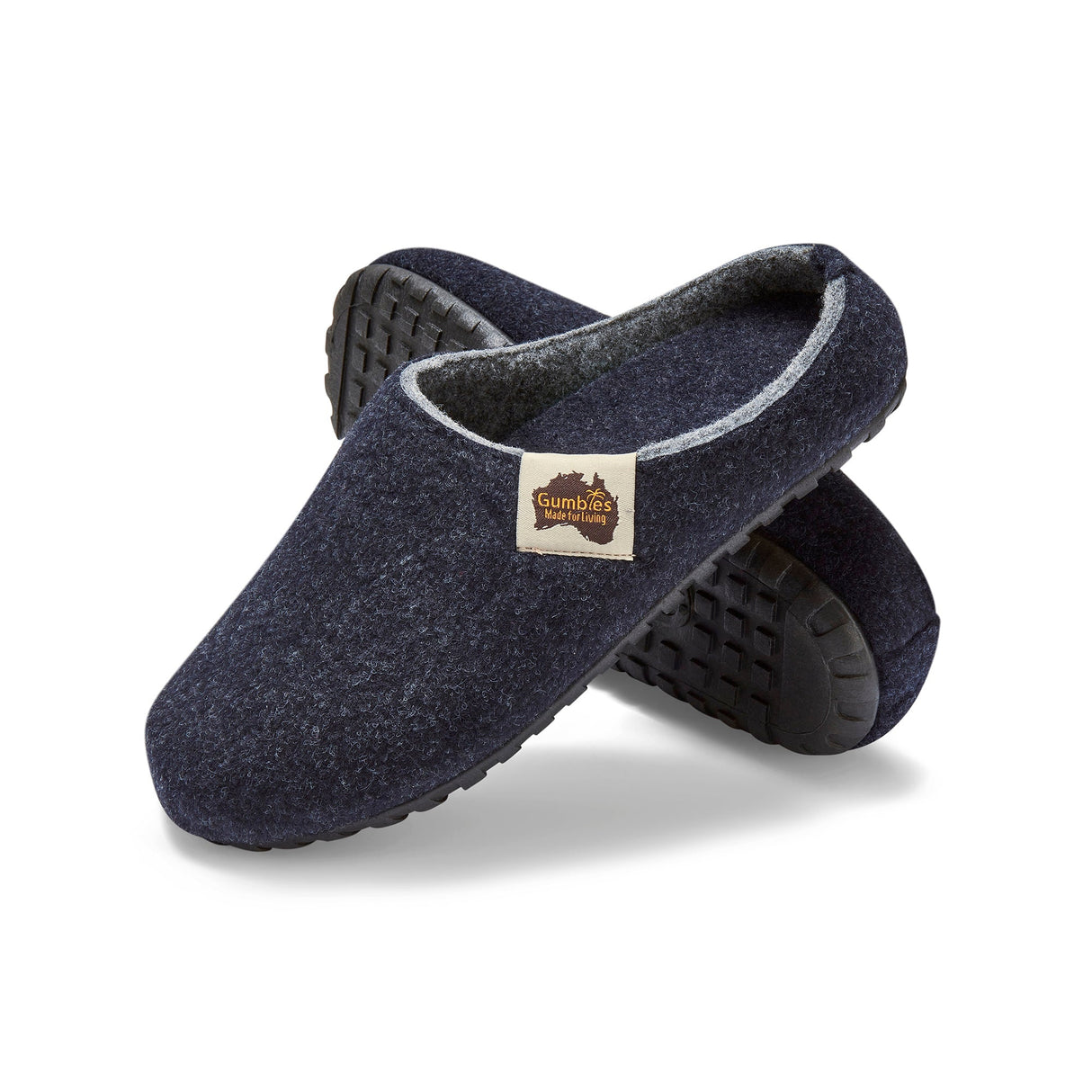 Gumbies Outback Slippers - Men's Navy & Grey colourway front