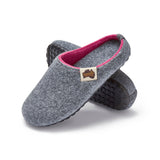Gumbies Outback Slippers - Women's Grey & Pink colourway front