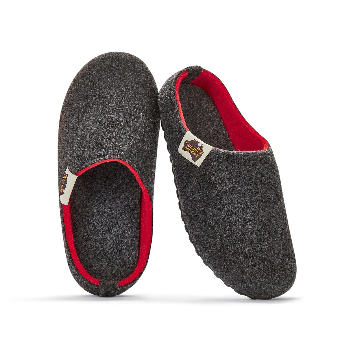 Gumbies Outback Slippers - Women's Charcoal & Red alternate view 2