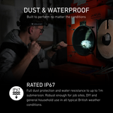 Engineer cleaning a boiler flue with a brush by the light of a Ledlenser head torch, rated IP67