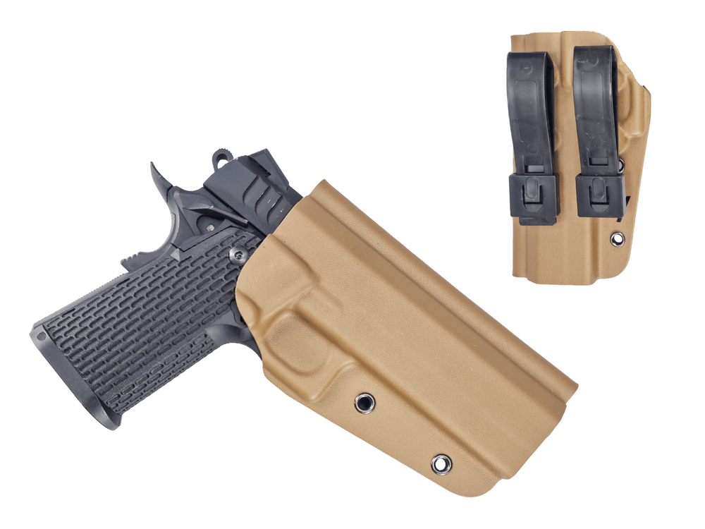 Kydex Customs Bare Bones Hicapa Holster Coyote Brown - UK Made Retention Holster