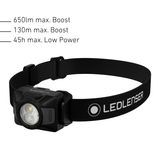 Ledlenser HF4R in black with 650 lumen Boost, 130m beam and 45 hours on Low Power