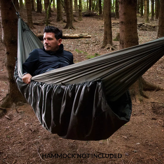 Snugpak Hammock Under Blanket WGTE in Olive Green - guy rope and adjustment detail