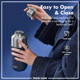 ION8 Luma Insulated Steel Flask & Mug, Ash Navy, 700ml