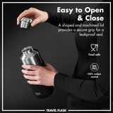 ION8 Luma Insulated Steel Flask & Mug, Black, 700ml