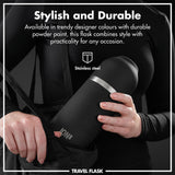 ION8 Luma Insulated Steel Flask & Mug, Black, 700ml