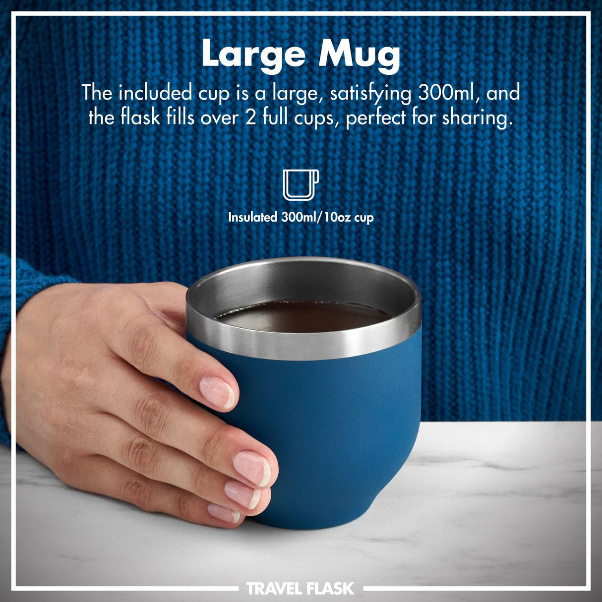 ION8 Luma Insulated Steel Flask & Mug, Deep Teal, 700ml