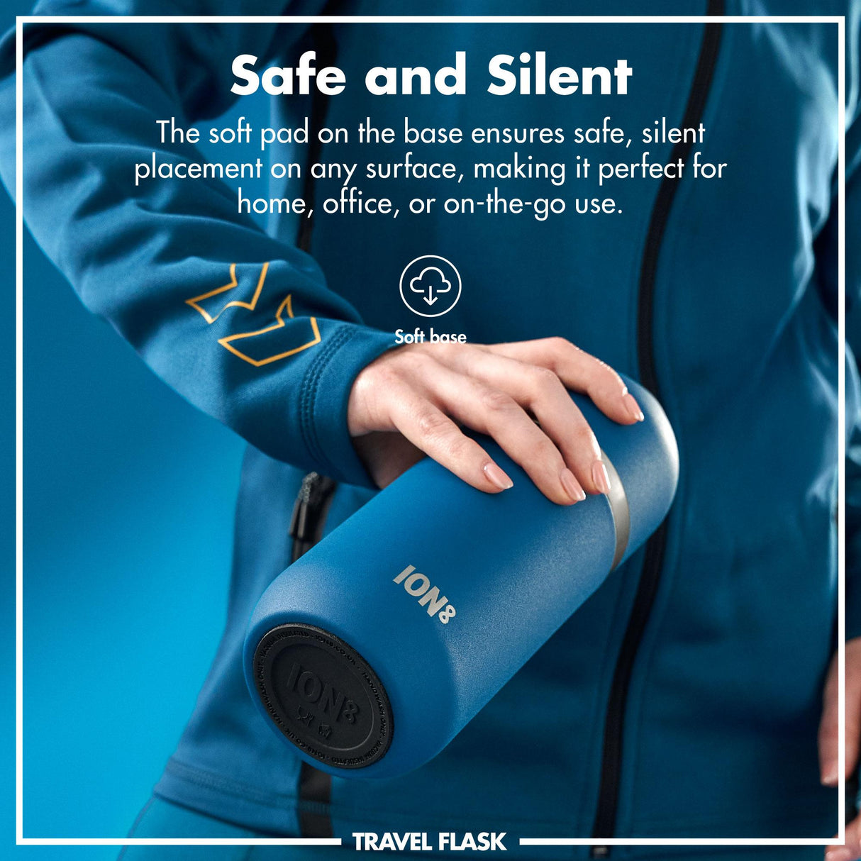 ION8 Luma Insulated Steel Flask & Mug, Deep Teal, 700ml