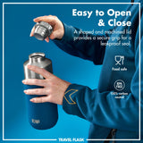 ION8 Luma Insulated Steel Flask & Mug, Deep Teal, 700ml