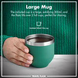 ION8 Luma Insulated Steel Flask & Mug, Green, 700ml