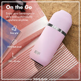 ION8 Luma Insulated Steel Flask & Mug, Rose Quartz, 700ml