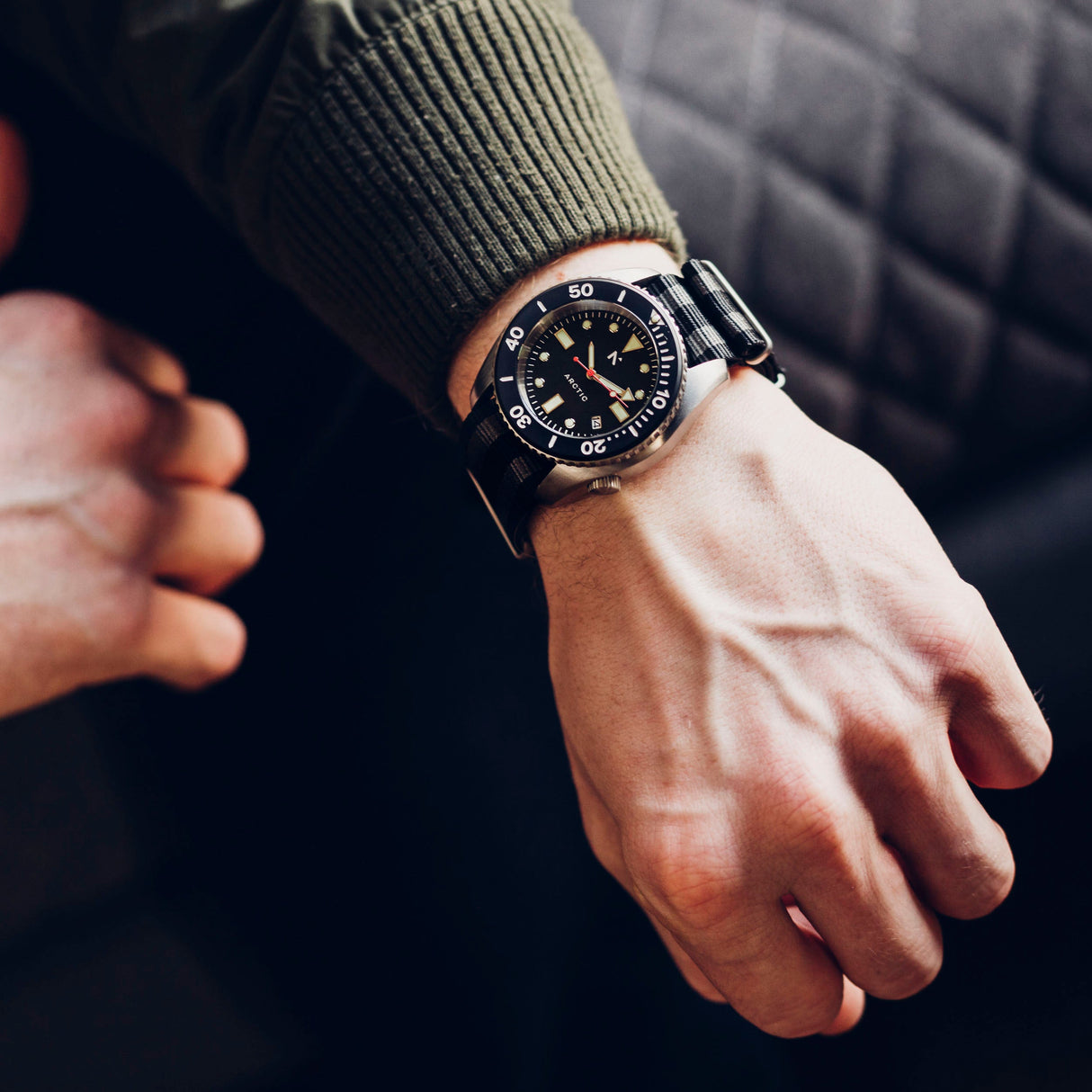 Rotate North Arctic 500m Dive Watch (43mm) in Classic NATO for military, tactical, police