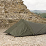 Snugpak Ionosphere IX WGTE Tent pitched with the door closed, seen from the side